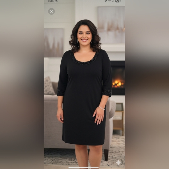 Karen Kane Black Beeded Embellished Cocktail Dress Size 0X - Picture 1 of 11